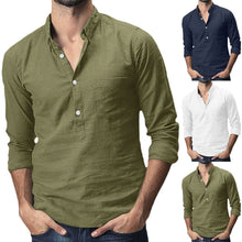 Load image into Gallery viewer, 2020 Summer Men's Baggy Cotton Linen Solid Multi-Pocket Short Sleeve